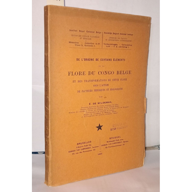 De l'origine de certains éléments de la flore du Congo belge et...