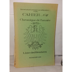 Cercle Culturel et Historique de Rochefort Cahier N°6 Chronique de...