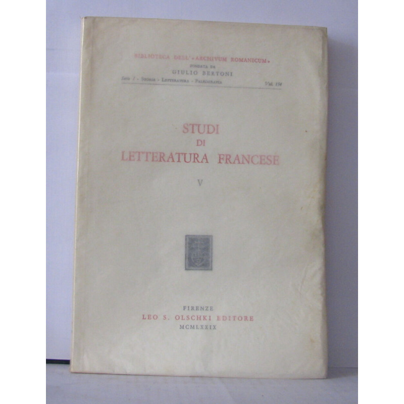 Studi di letteratura francese ( V )
