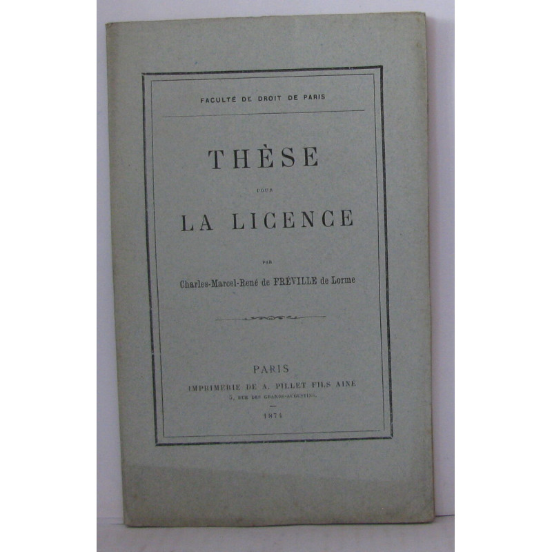 Thèse pour la licence