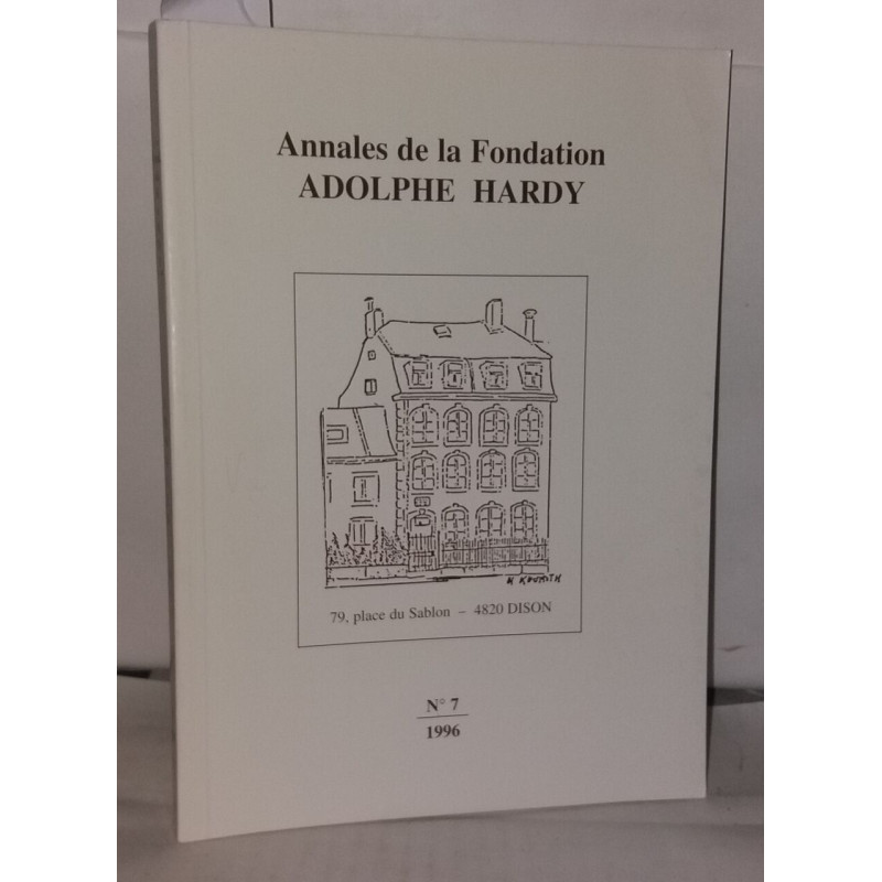 7ème numéro des annales de la fondation Ad. Hardy