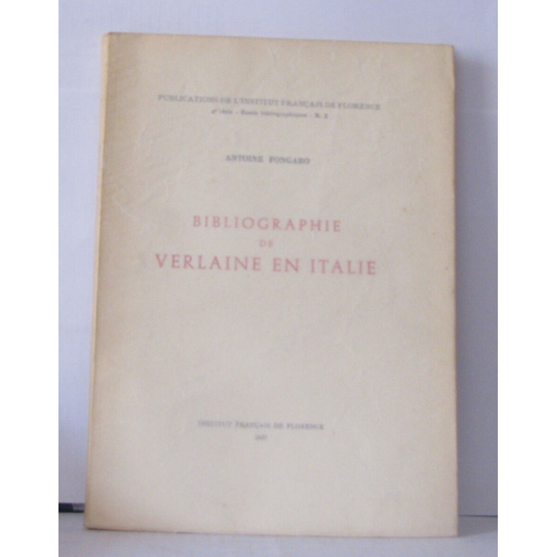 Bibliographie e Verlaine en Italie