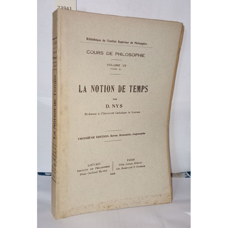 La notion de temps , bibliothèque de l'institut supérieur de...