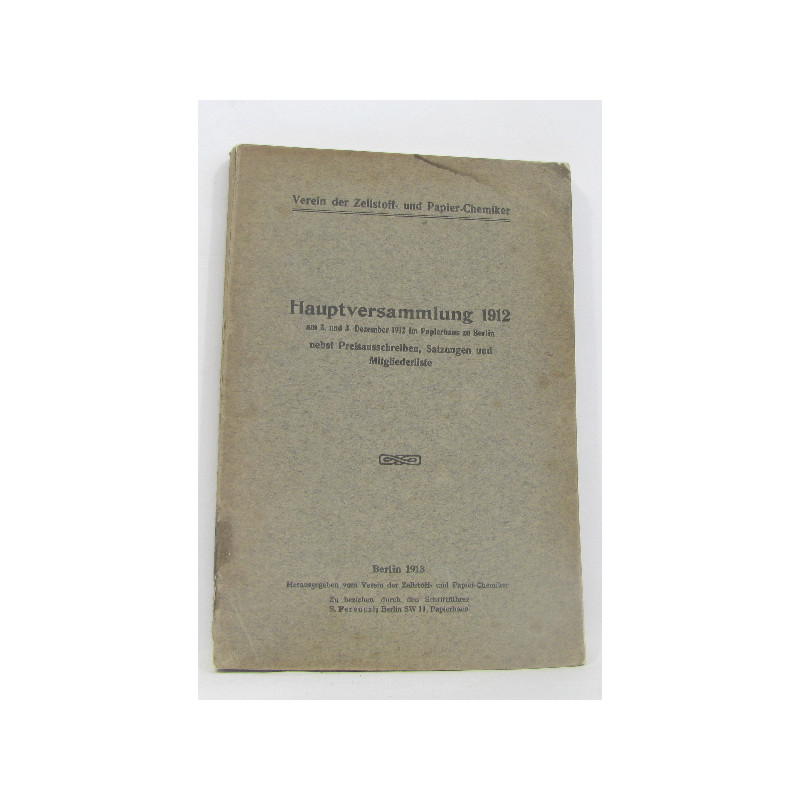 Hauptversammlung 1912