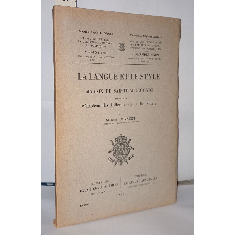 La langue et le style de Marnix de Sainte-Aldegonde dans son "...