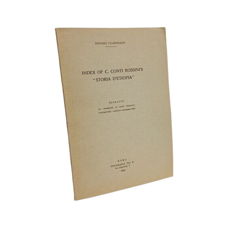 Index of C. Conti Rossini's "Storia d'Etiopia" - ESTRATTO da...