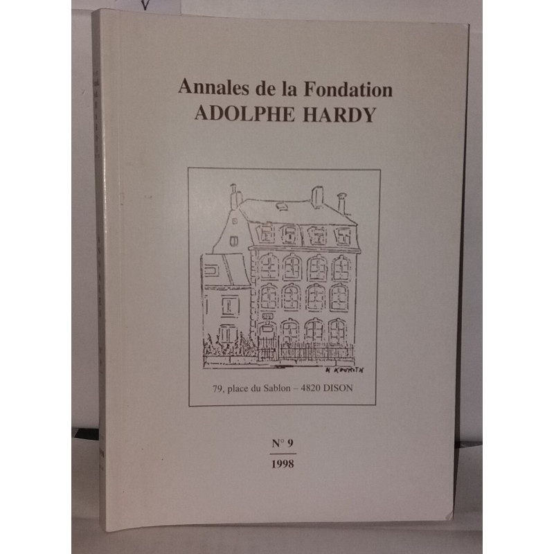 9ème numéro des annales de la fondation Ad. Hardy