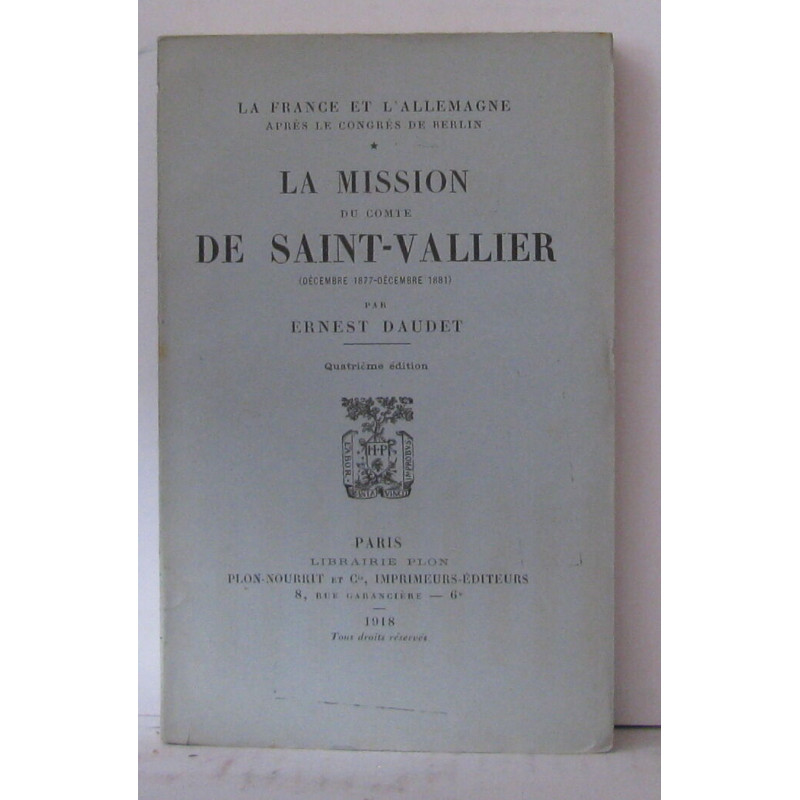 La mission du comte de saint-vallier