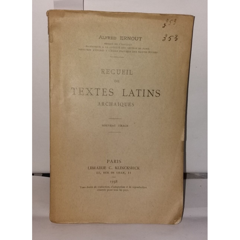 Recueil de Textes Latin Archaïques