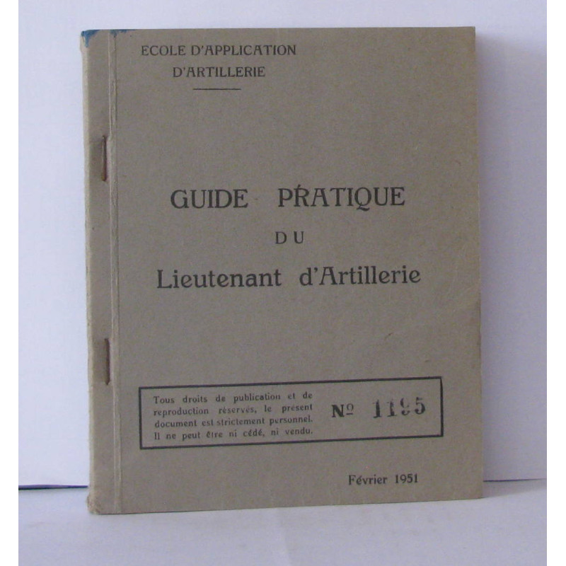 Guide pratique du lieutenant d'artillerie