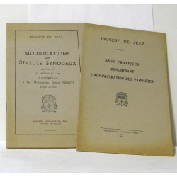 Modifications aux statuts synodaux - avis pratiques concernant...