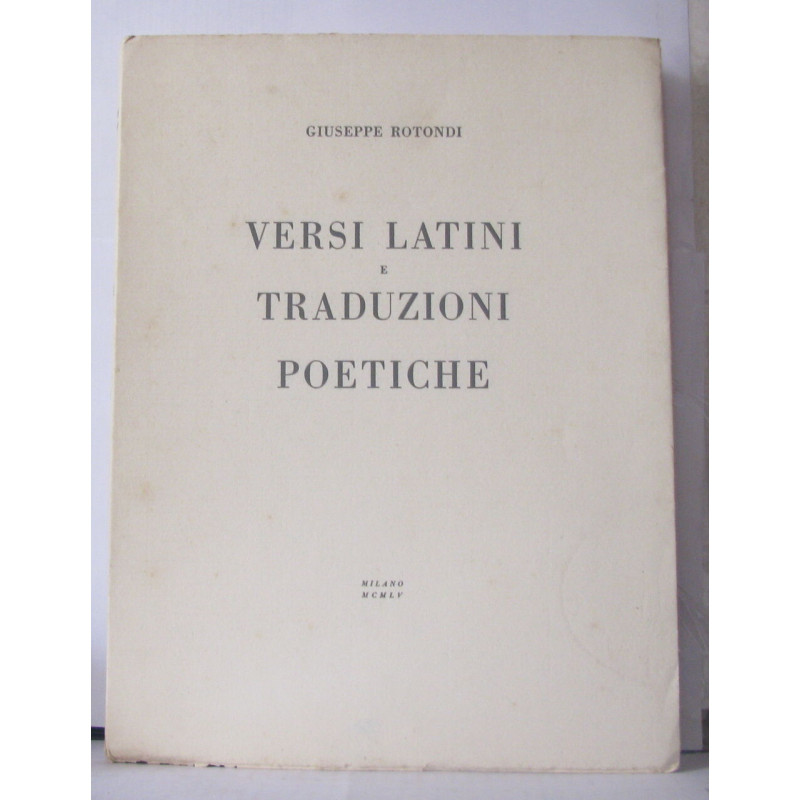 Versi latini e traduzioni poetiche