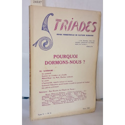 Triades , Tome V N°4 Poirquoi Dormons-nous