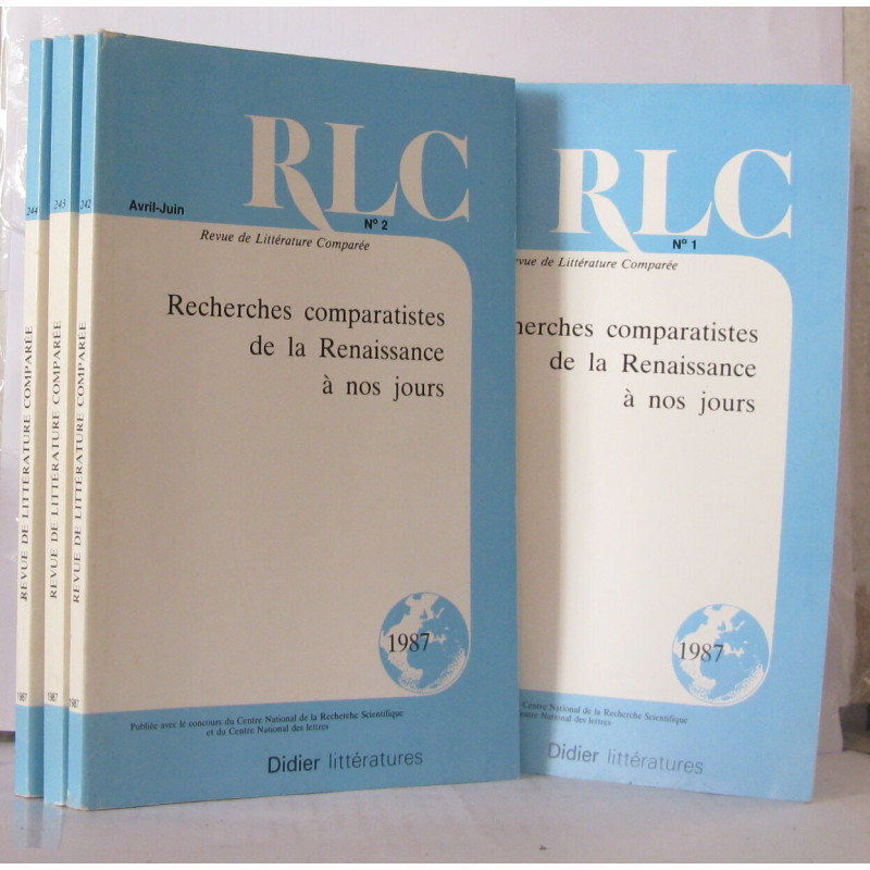 Revue de la littérature comparée Année 1987 Numéros 1 à 4