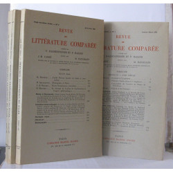 Revue de la littérature comparée Année 55 Numéros 1 à 4