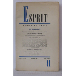 Esprit Nouvelle série N° 11 novembre 1960 La sexualité