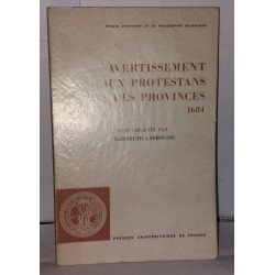 Avertissement aux protestants des provinces 1684