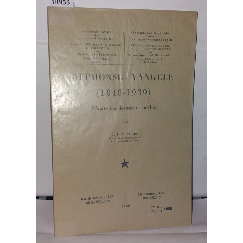 Alphonse Vangele ( 1848-1939 d'après des documents inédits