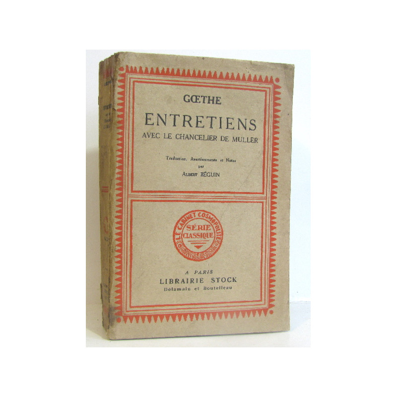 Goethe entretiens avec la chancelier de muller