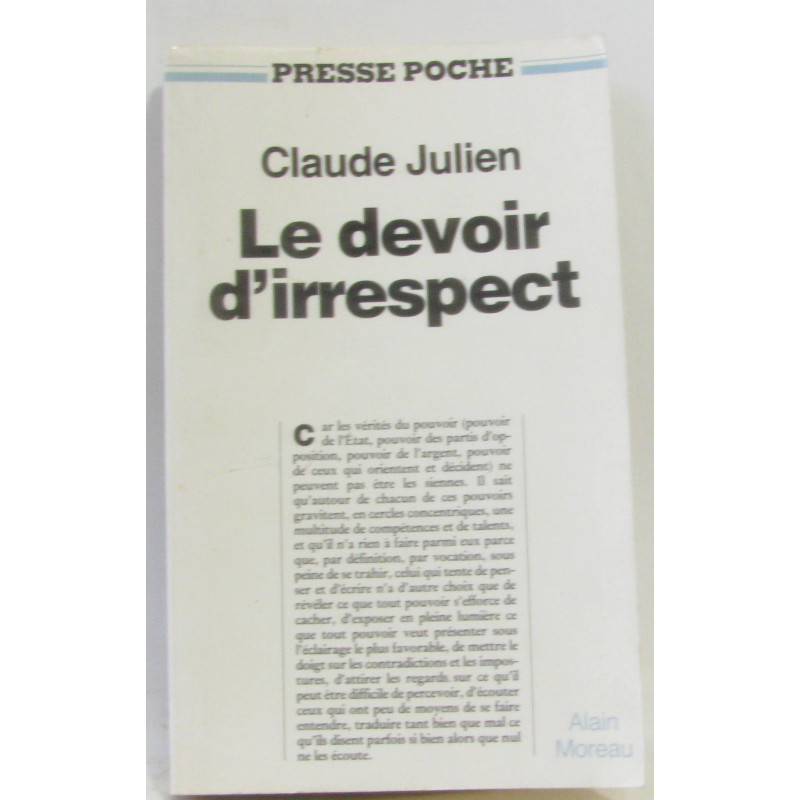 Le devoir d'irrespect