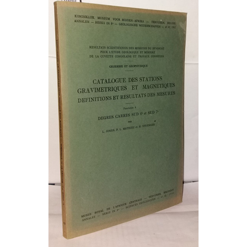 Catalogue des stations gravimétriques et magnétiques définitions...