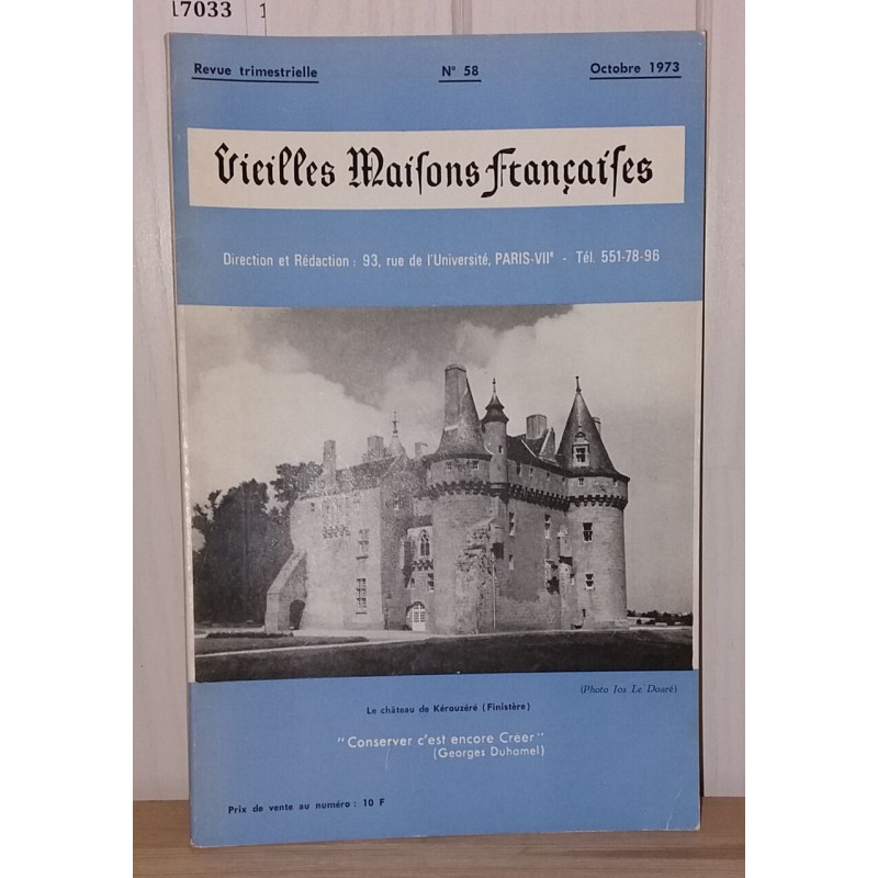 Vieille Maisons françaises revue trimestrielle N°58