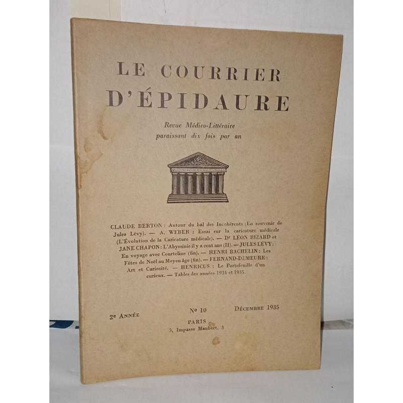 Le courrier d'épidaure Revue médico-littéraire 2ème année N°10...