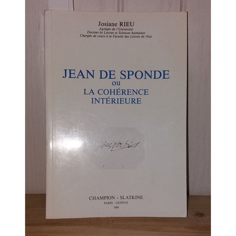 Jean de Sponde ou la Cohérence intérieure