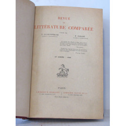 Revue de littérature comparée Quinzième Année 1935