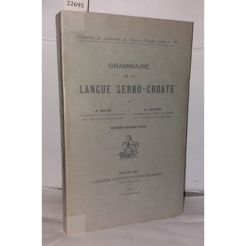 Grammaire de la langue serbo-croate - deuxième édition revue -...