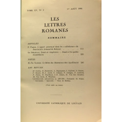 Les lettres romanes - 15 numéros: Tome X N°1-2-3 (1956) - Tome XII...
