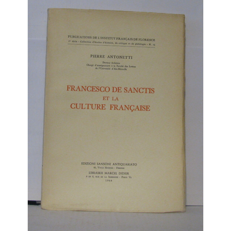 Francesco de sanctis et la culture français