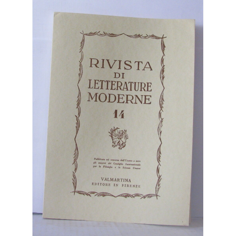 Rivista di letterature moderne N°14