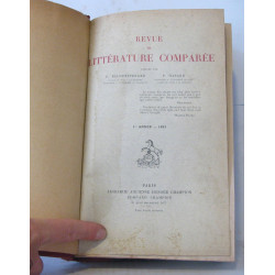 Revue de littérature comparée Première Année 1921