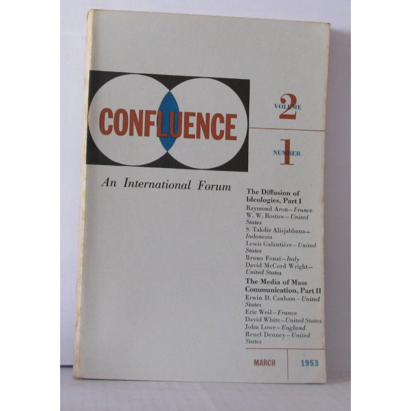 Confluence an international forum Volume 2 N°1