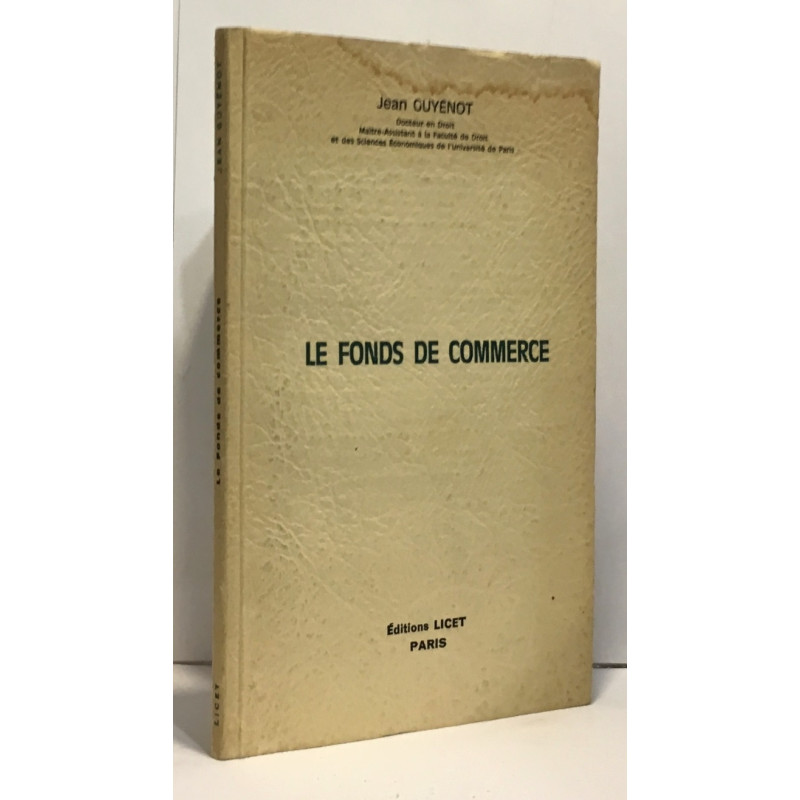 Le fonds de commerce