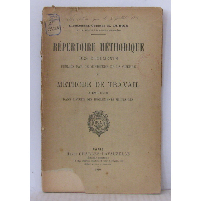 Répertoire méthodique des documents publiés par le ministère de la...