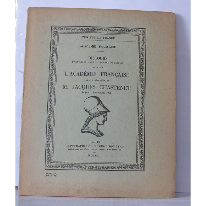 Discours prononcé dans la séance publique tenue par l'académie...