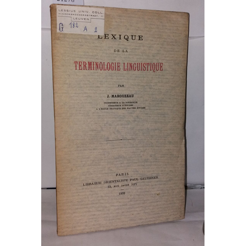 Lexique de la terminologie linguistique