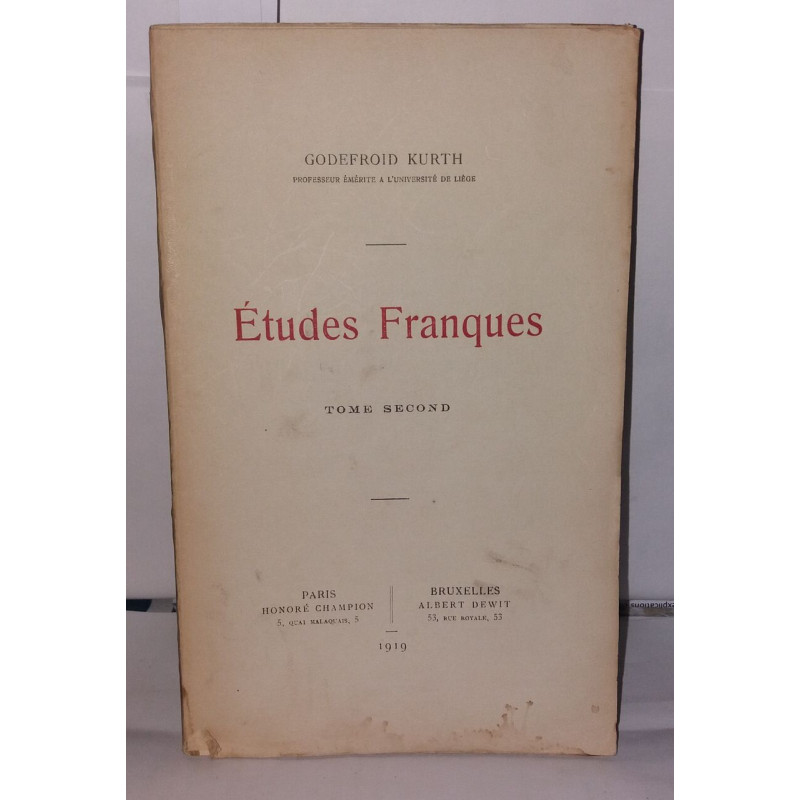 Etudes Franques , Tome Second