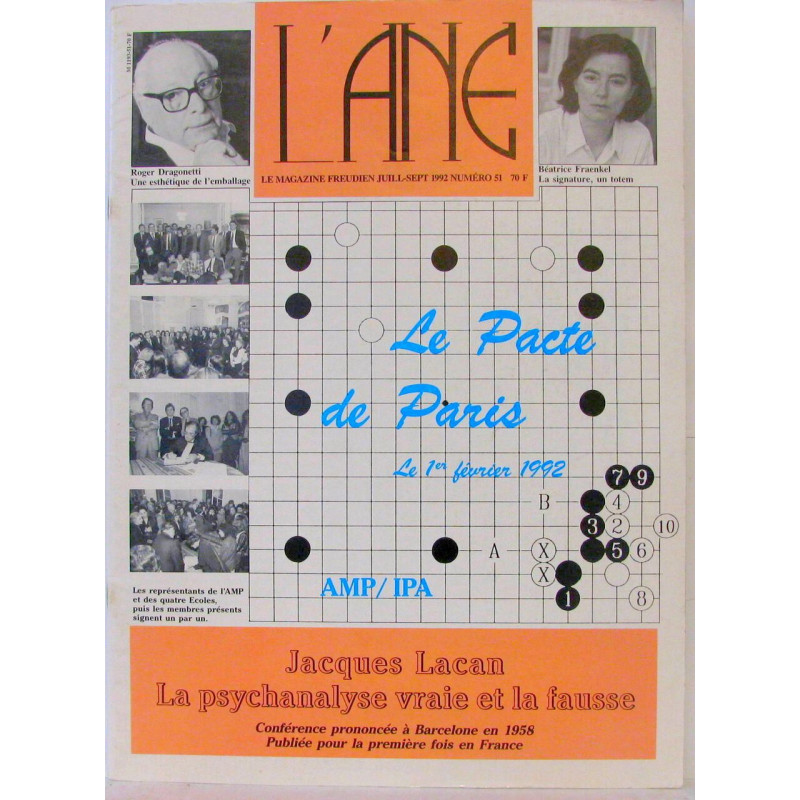 L'âne - Le magazine freudien. Numéro 51 Le pacte de Paris