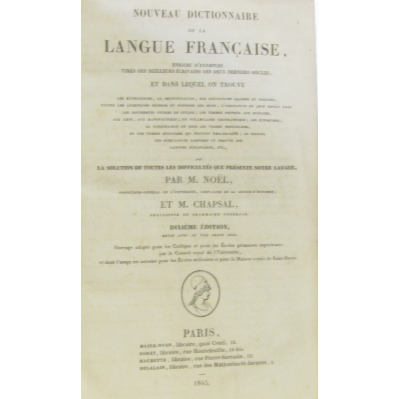Nouveau dictionnaire de la langue française enrichi d'exemples...
