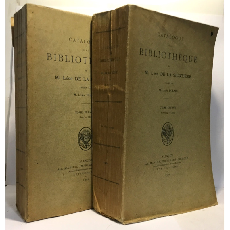 Catalogue de la biblitothèque de M. Léon de la Sicotière rédigé...