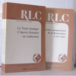 Revue de la littérature comparée Année 1989 Numéros 1 à 4