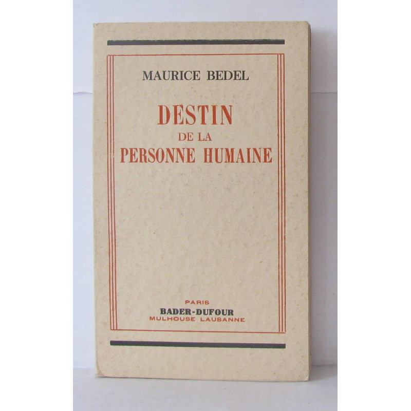 Destin de la personne humaine