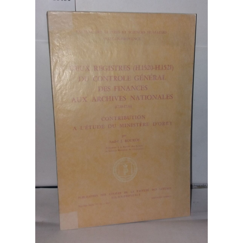 Deux registres (H.1520 - H.1521) du contrôle général des finances...