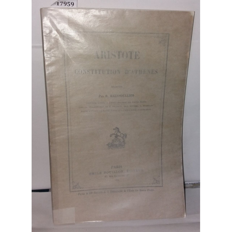 Aristote constitution d'Athènes