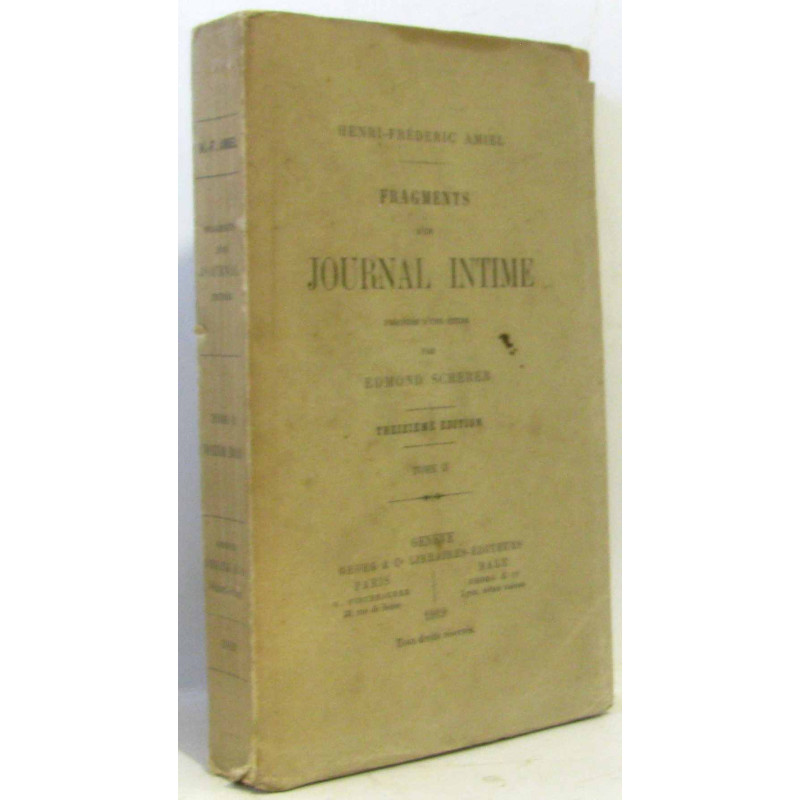 Fragments d'un journal intime précédé d'une étude par Edmond...