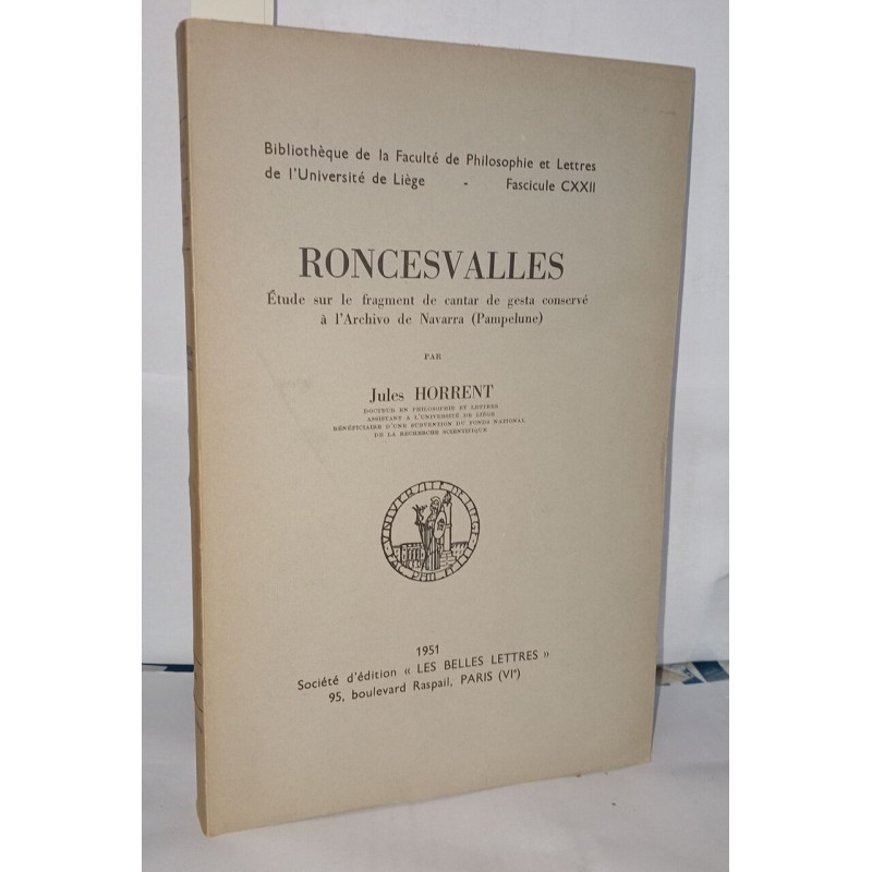 Roncesvalles études sur les fragments de cantar de Gesta conservé...