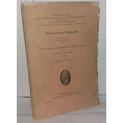 Griechische kalender IV. Der Kalender des sogenannten Clodius Tuscus